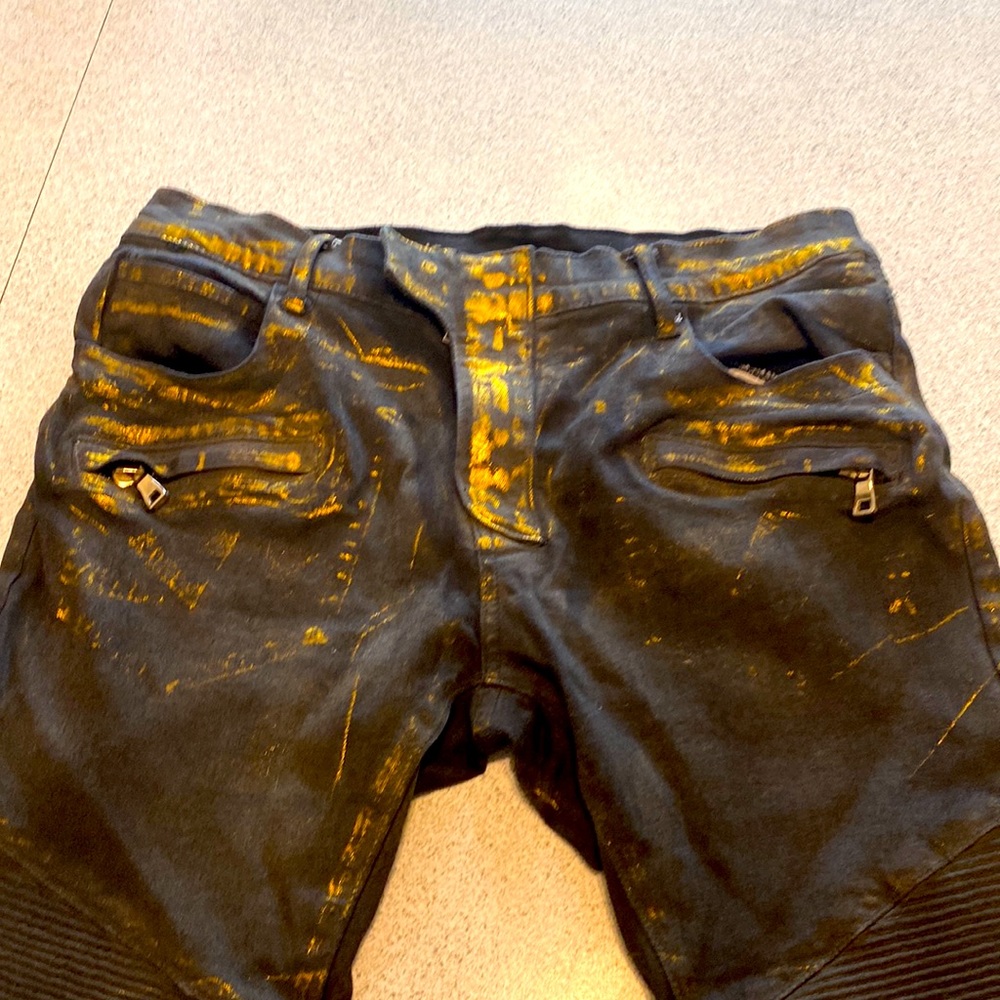 Balmain Paris stretch biker style pants